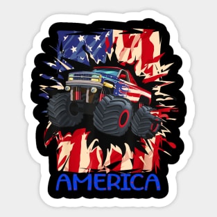 US american monster truck Sticker